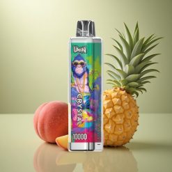 Uwin Crystal 10000 Puffs Durazno Mango Piña con Luz RGB y batería de 650mAh